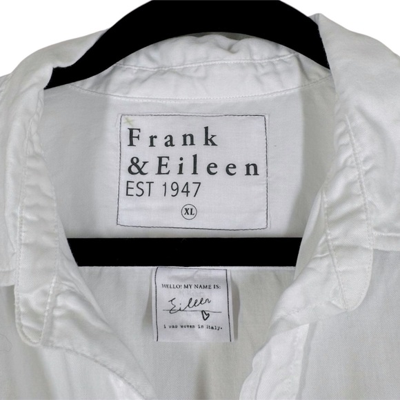 Frank & Eileen White Button Up Eileen Shirt Classic Minimalist Women's Size XL - Picture 3 of 7